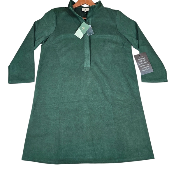 Tuckernuck Dresses & Skirts - Tuckernuck Green Long Sleeve Collared Avery Mini Dress, Women's Size XL NWT